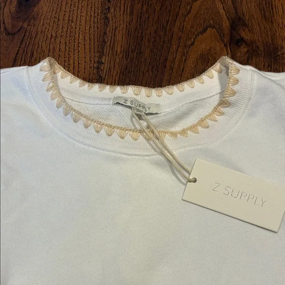 Z Supply White Puff Sleeve Sweater - Picture 5 of 9